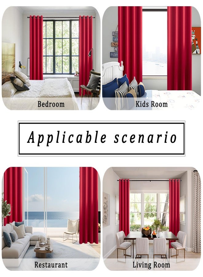 TOAVA DECO Christmas Red Curtains 84 Inch Length Blackout Curtains for Living Room Bedroom Windows Drapes Light Blocking Room Darkening Curtains 2 Panels 52x84 Inches Long Xmas - Image 4